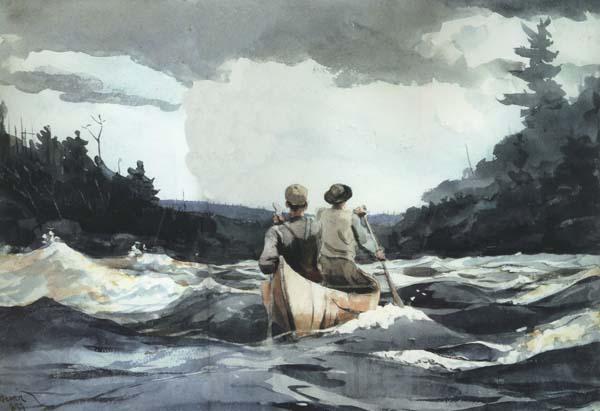 Winslow Homer Canoe in Rapids (mk44) France oil painting art